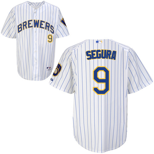 Jean Segura #9 Youth Baseball Jersey-Milwaukee Brewers Authentic Alternate Home White MLB Jersey